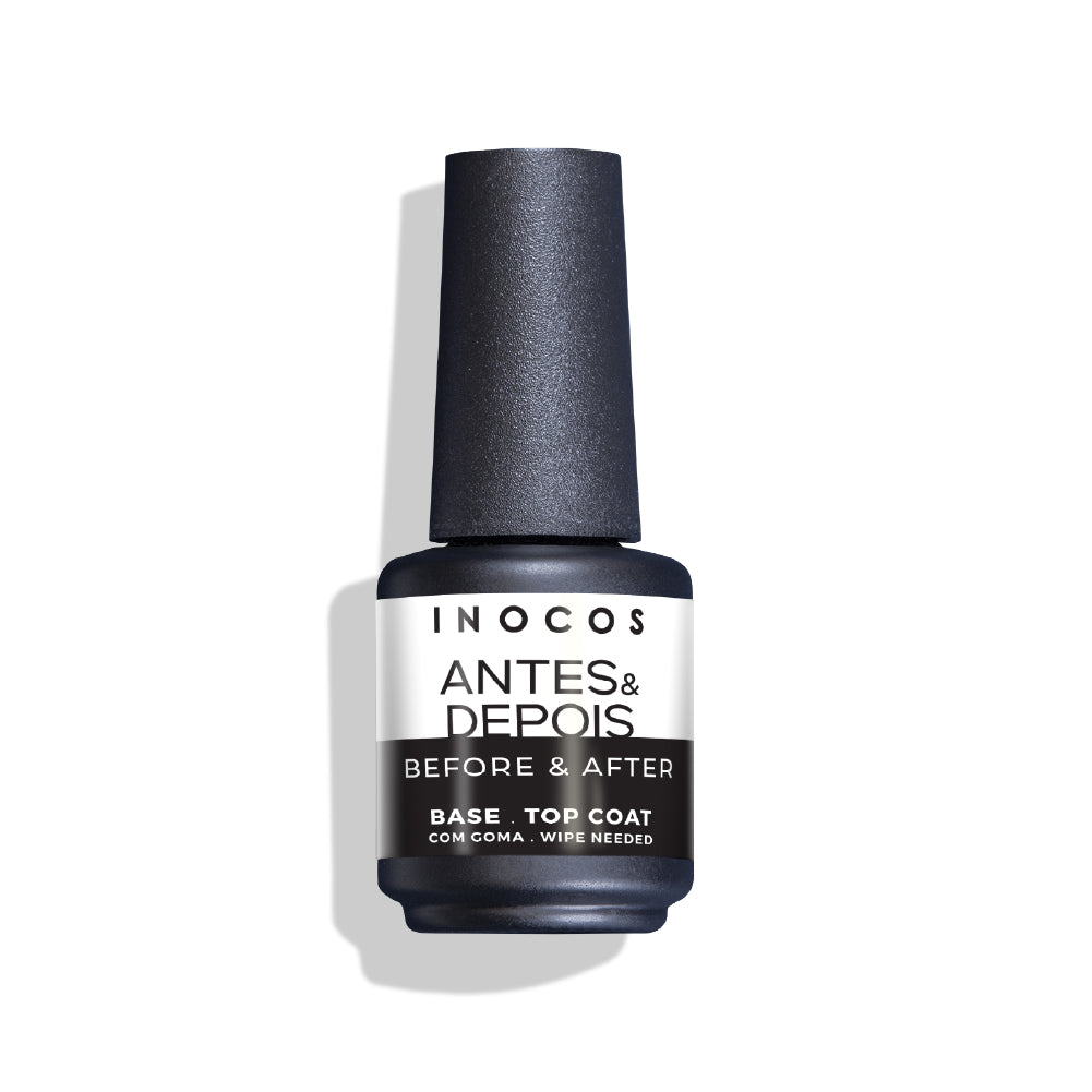 BASE E TOP COAT ANTES E DEPOIS, 15ML